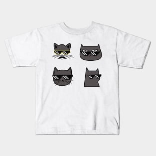 Cool cats thug life design Kids T-Shirt